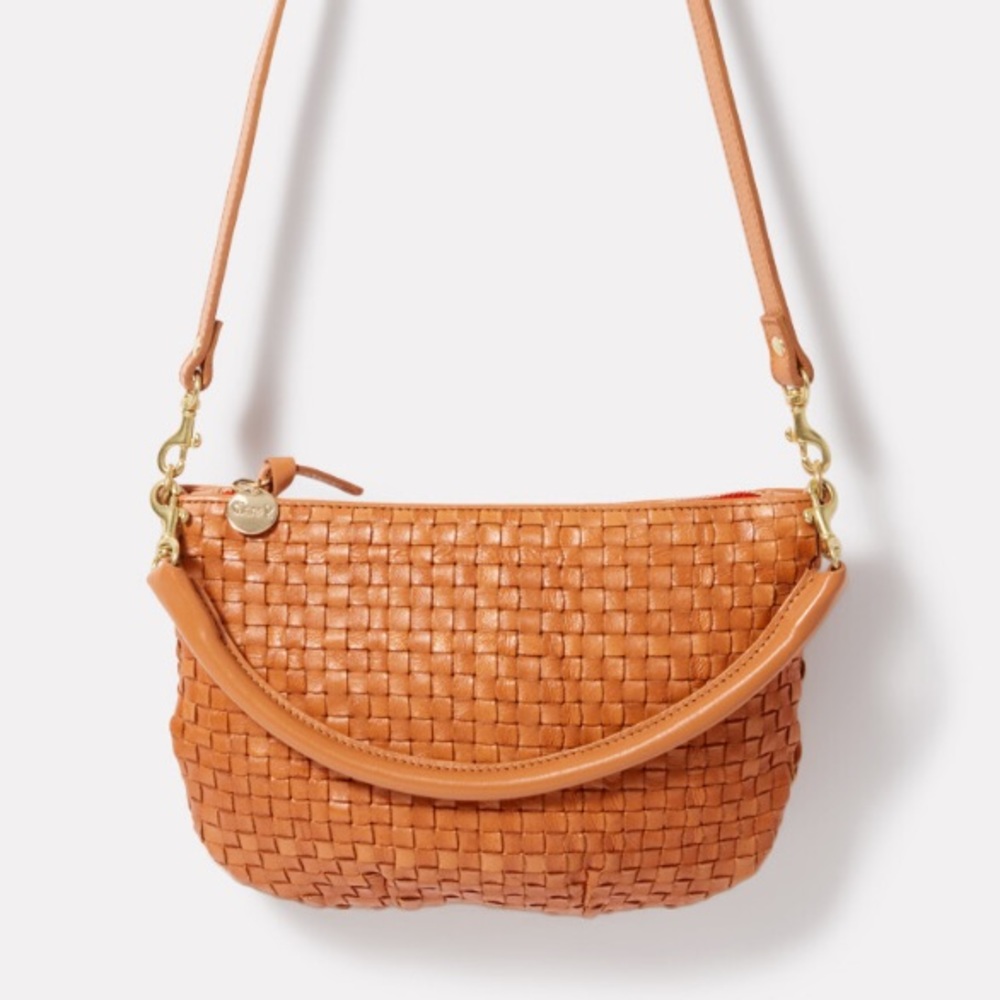 Clare V Petit Moyen Natural Woven Checker